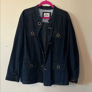 Live a Little Denim Jacket with gold buttons size 2X